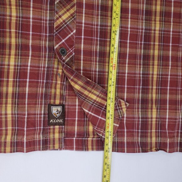 Kuhl Shirt Mens M Red Plaid Suncel Button Up Short Sleeve Hiking Camp Outdoors - Picture 5 of 8
